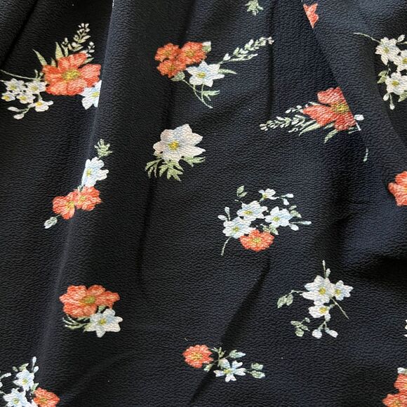 Girls Fall Black Floral Short Sleeve Picture Day Prairie Dress sz L 8-13 - Picture 6 of 6